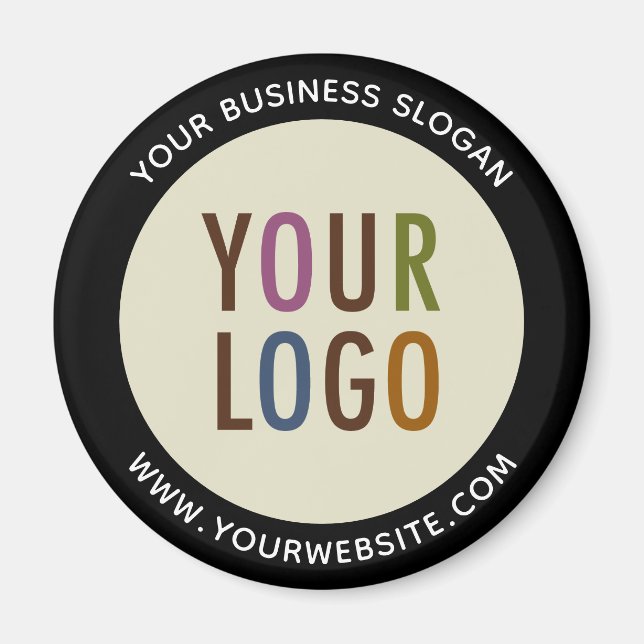 Round Promotional Fridge Magnet with Company Logo (Front)