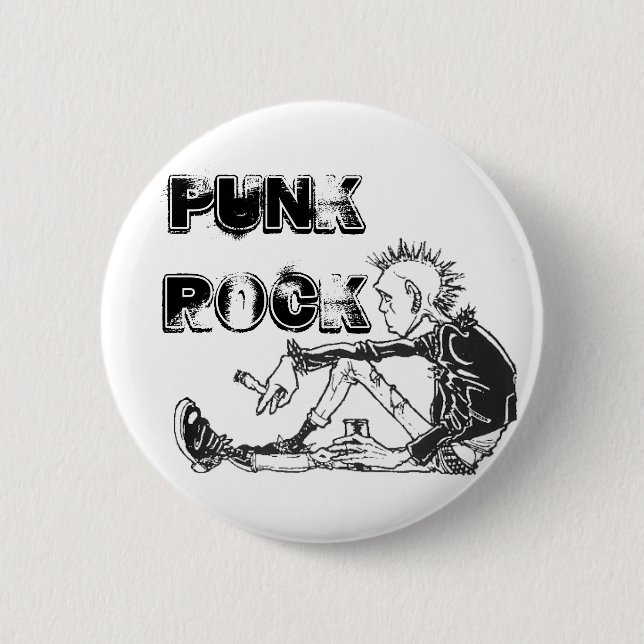 Round Punk Rock Genre Pin (Front)