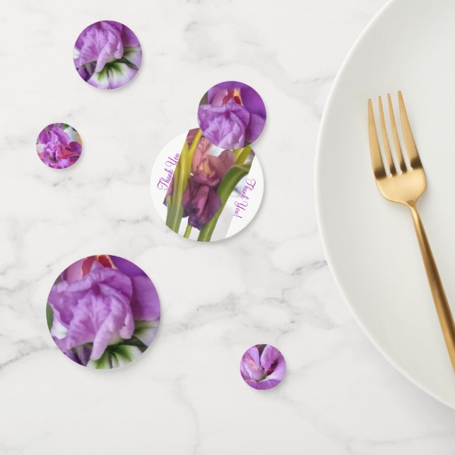 Round Purple Floral Motiff Confetti (Group)