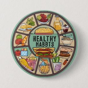 "Round Radiance: Embracing Healthy Habits" 3 Inch Round Button
