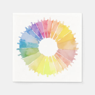 Round Rainbow Stripes Napkin
