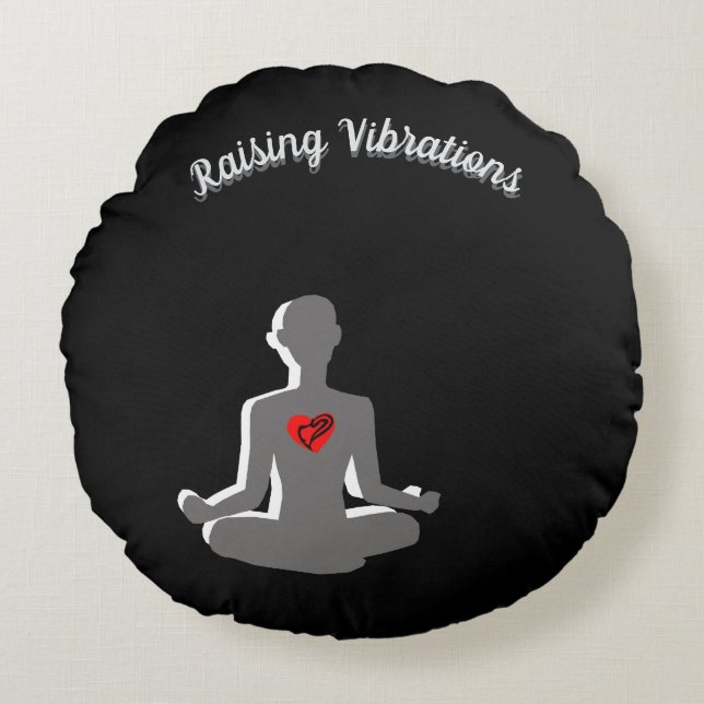 Round Raising Vibrations Pillow (Front)
