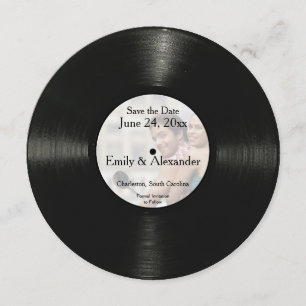 Round Record Personalized Photo Save the Date