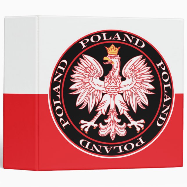 Round Red Polish Eagle Binder (Front/Spine)