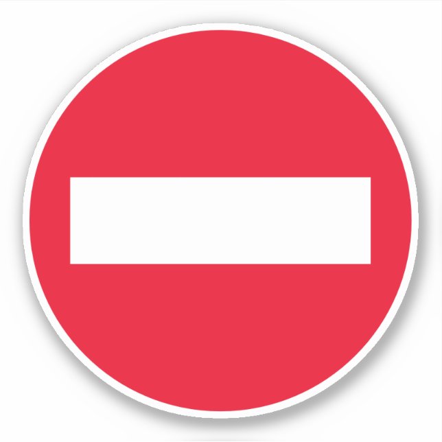 Round red stop sign vinyl sticker (Front)