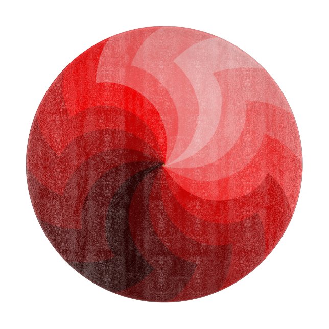 Round Red Wedges Glass Cutting Board (Front)