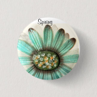 ROUND REFRIGERATOR MAGNET SPRING FLOWER 1 INCH ROUND BUTTON