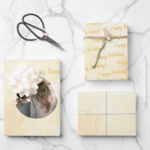 Round Replaceable Photo Pastel Watercolor Wrapping Paper Sheet