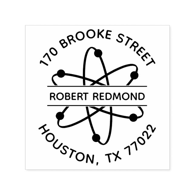 Round Return Address Atom Stamp Self Inking (Design)