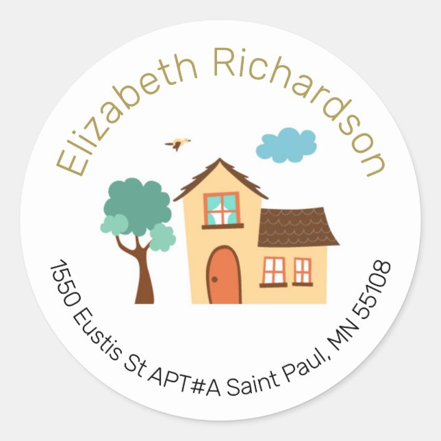 Round Return Address Labels (Front)
