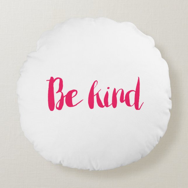 Round Reversible Be Kind Pillow (Front)