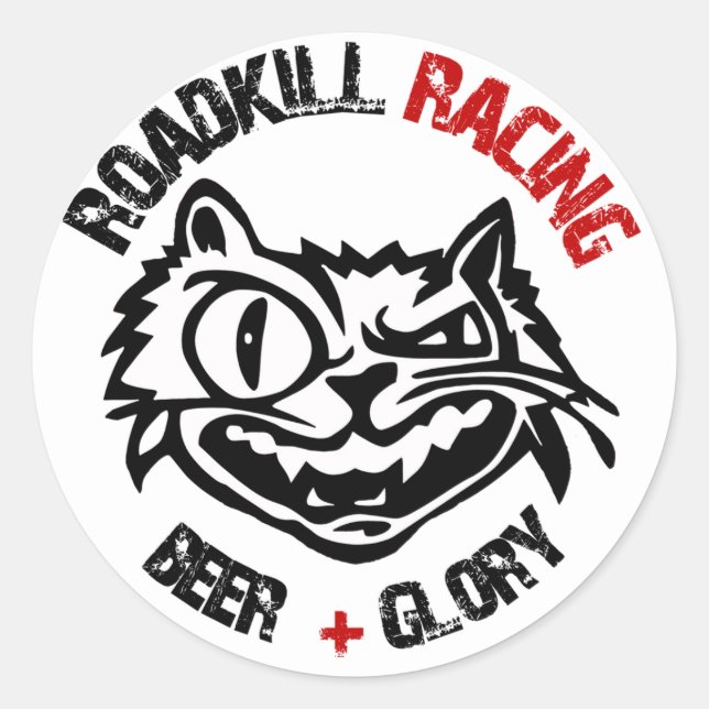 Round Roadkill Racing Stickers (Front)