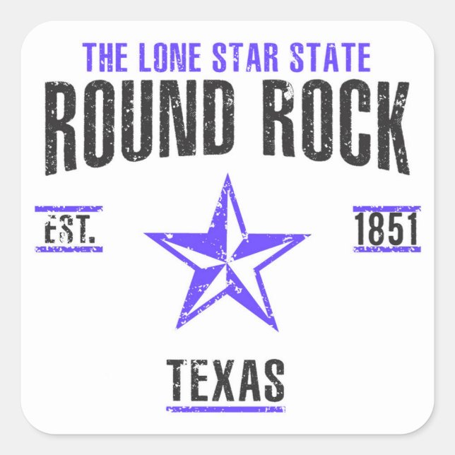 Round Rock Square Sticker (Front)