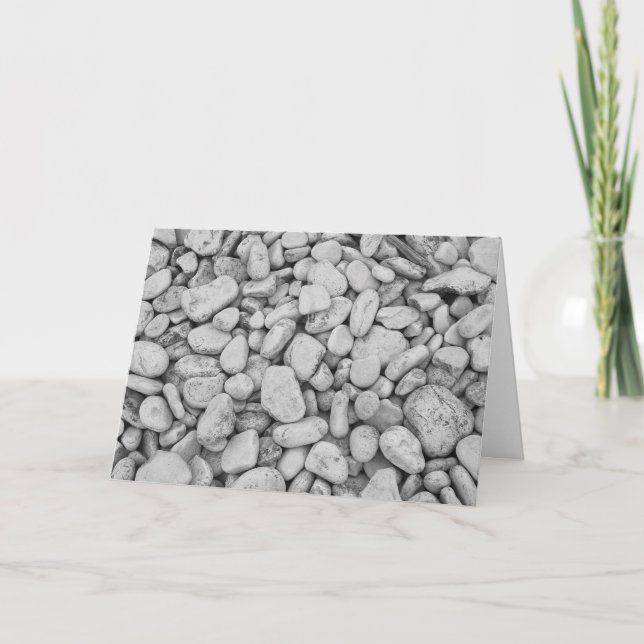 Round Rocks Black and White Photo Note Card (Front)