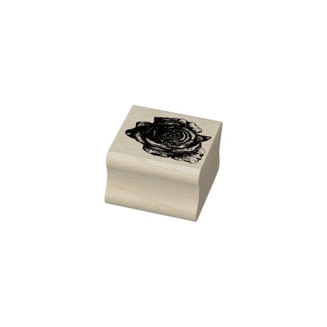 Round Rose Rubber Stamp (Stamp)