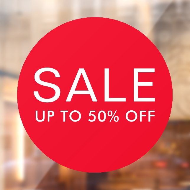 Round sale sign with custom text or up to 50% off (Sheet 2)