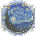 ROUND Sandstone COASTER - "Starry Night" -van Gogh<br><div class="desc">An image of "Starry Night" (1898) by Vincent van Gogh is featured on this round Sandstone Coaster. ►The image cannot be removed or replaced. ►Customize/personalize by adding custom text in your choice of font (style, colour, size), or an additional image or a logo. Makes a colourful and interesting gift. ►Design...</div>