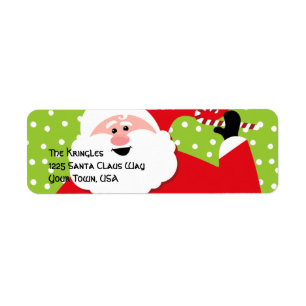Round Santa Address Label
