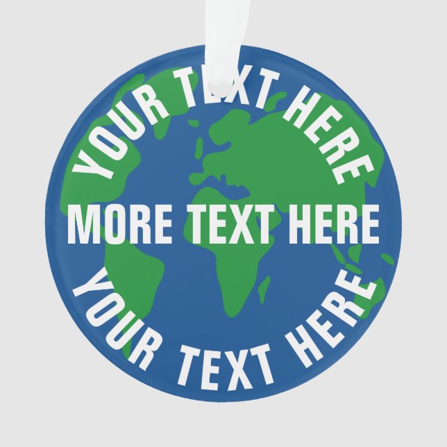 Round save planet earth world map acrylic ornament (Front)