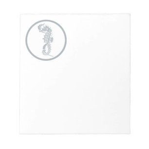 Round Seahorse Design Beachy Notepad