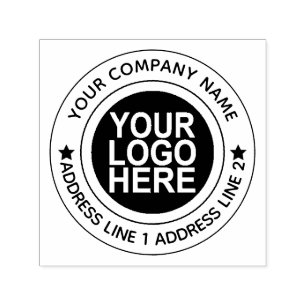 Round Self-Inking Return Logo Stamp With Address