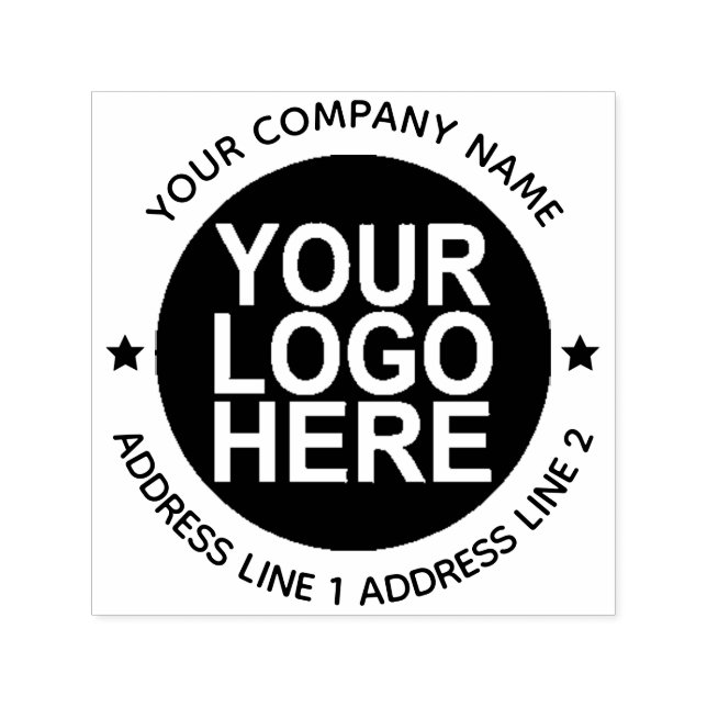 Round Self-Inking Return Logo Stamp With Address (Design)