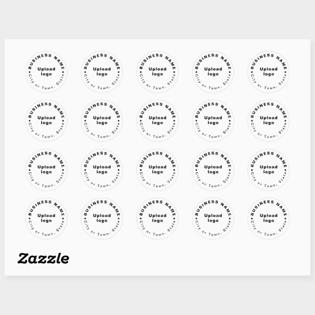 Round Shape Business Brand on White Sticker (Sheet)