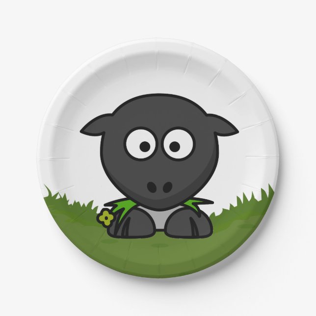 Round Sheep Paper Plate (Front)