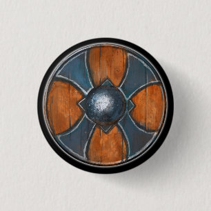 Round Shield Button - Blue Cross Emblem