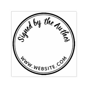 Round Signed by Author Bookplate Writer Novelist  Self-inking Stamp