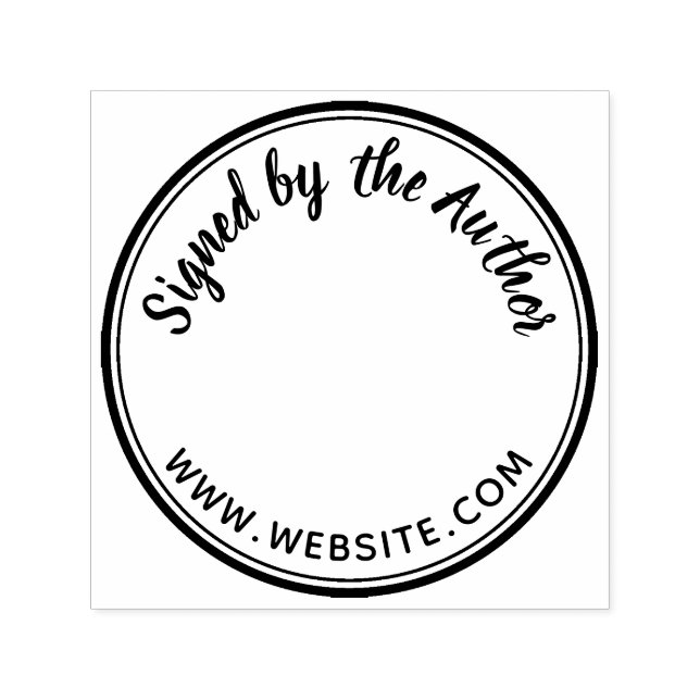 Round Signed by Author Bookplate Writer Novelist  Self-inking Stamp (Design)