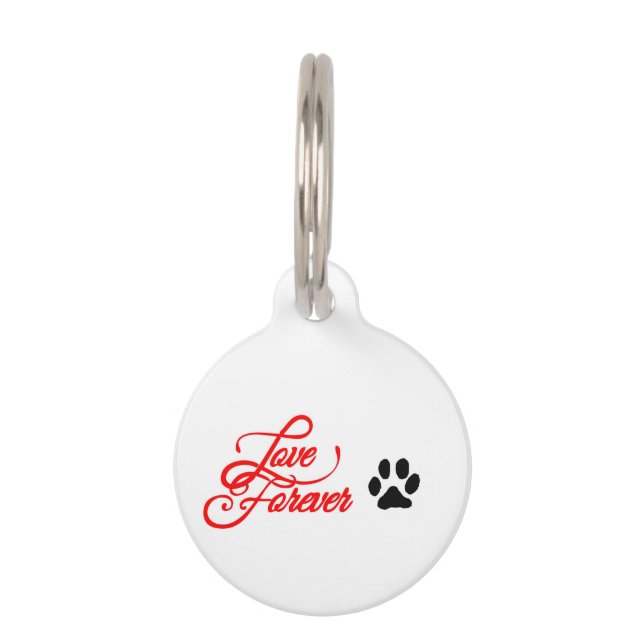 Round Small Pet Tag love forever (Front)