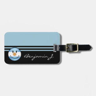 Round Smiling  Argentine Flag Luggage Tag