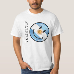 Round Smiling Argentine Flag T-Shirt