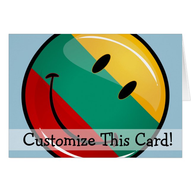 Round Smiling Lithuanian Flag (Front Horizontal)
