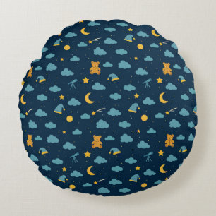 Round Snuggle Pillow – Celestial Teddy Adventure