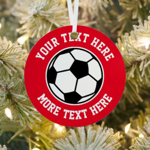 Round soccer ball Christmas tree photo ornament