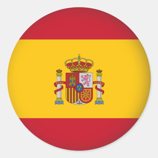 Round Spain Classic Round Sticker (Front)