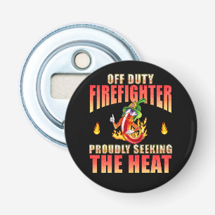 Round Spicy Cute Chili Firefighting Volunteer Bottle Opener