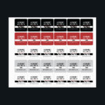 Round Square Washable Clothing ID Red, Black, Gray<br><div class="desc">Red,  Black,  White,  and Gray washable clothing sticker with JBHS VMA logo. Customize name and phone number.</div>