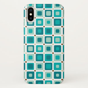 Round Squares Pattern Blue Case-Mate iPhone Case