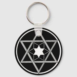 Round Star of David Keychain