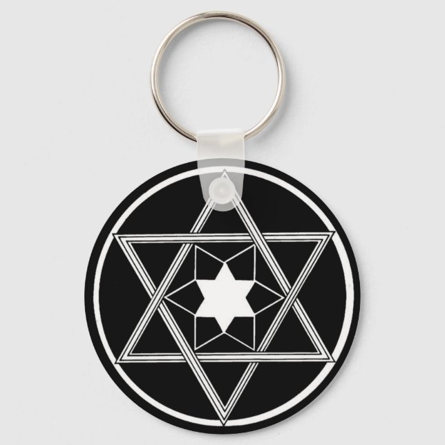 Round Star of David Keychain (Front)
