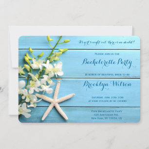 Round Starfish Bachelorette Party Invitations