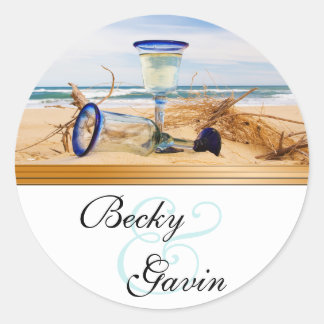 Round Sticker Beach Wedding