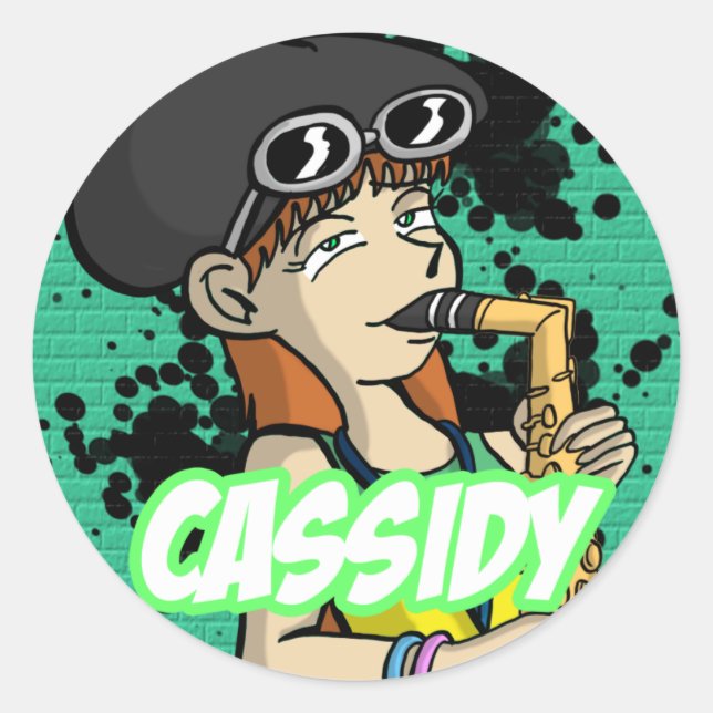 Round Sticker Cassidy (Front)