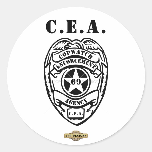  round sticker  "COPWATCH ENFORCEMENT AGENCY" (Front)
