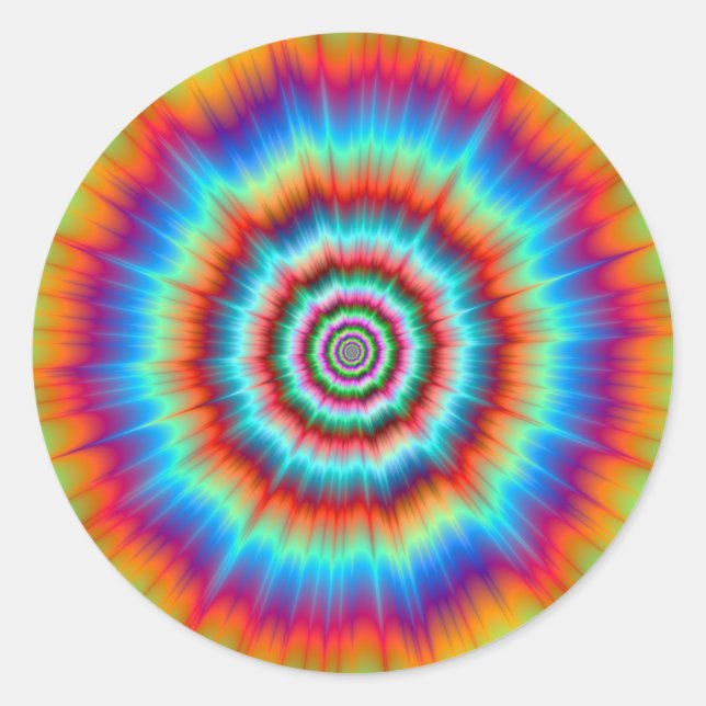 Round Sticker Explosion in Blue and Orange (Front)