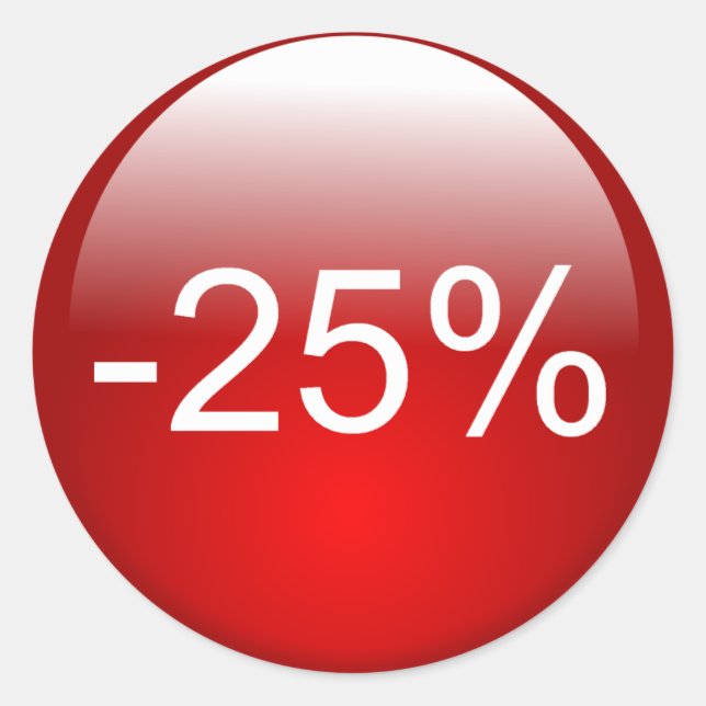 Round sticker for -25% discount (Front)