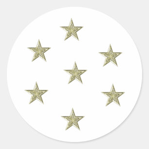 Round sticker golden stars